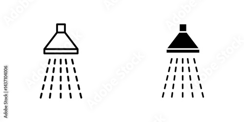 Shower down flat simple vector icons illustration set.