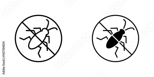 No Bug flat simple vector icons illustration set.