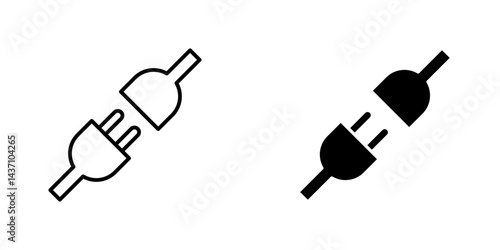 Plug connection flat simple vector icons illustration set.