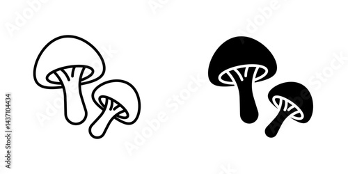 Mushroom flat simple vector icons illustration set.