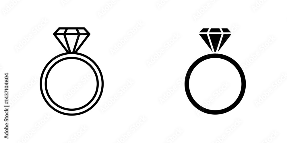 Diamond ring flat simple vector icons illustration set. Diamond ring flat simple vector icons illustration set.