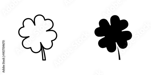 Clover flat simple vector icons illustration set.