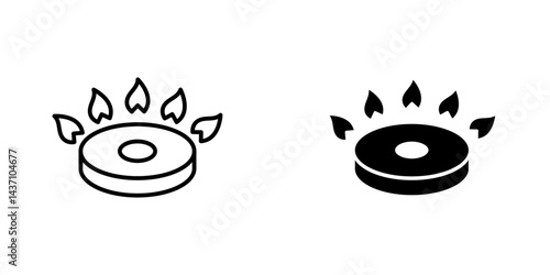 Fire burner flat simple vector icons illustration set.