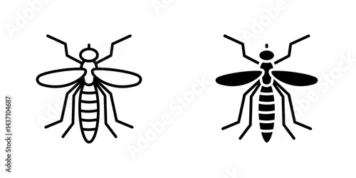 Mosquito flat simple vector icons illustration set.