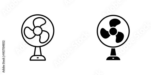 Table Fan flat simple vector icons illustration set.