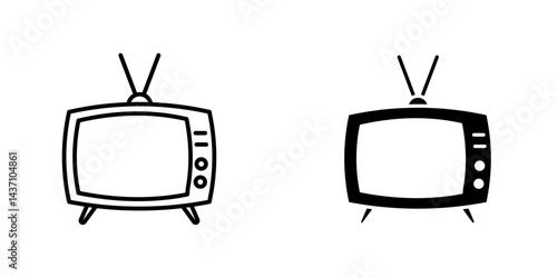 Tv retro flat simple vector icons illustration set.