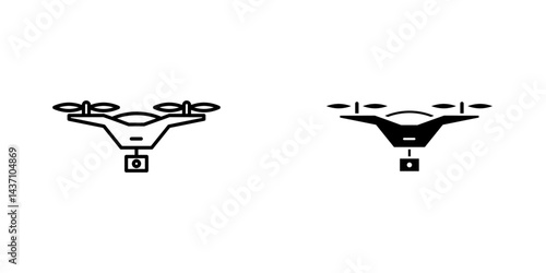 Drone flat simple vector icons illustration set.