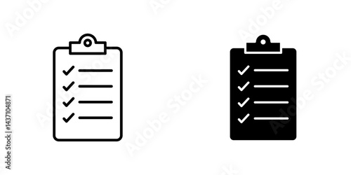 Clipboard flat simple vector icons illustration set.