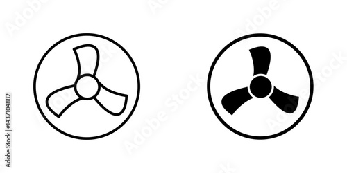 Fan flat simple vector icons illustration set.