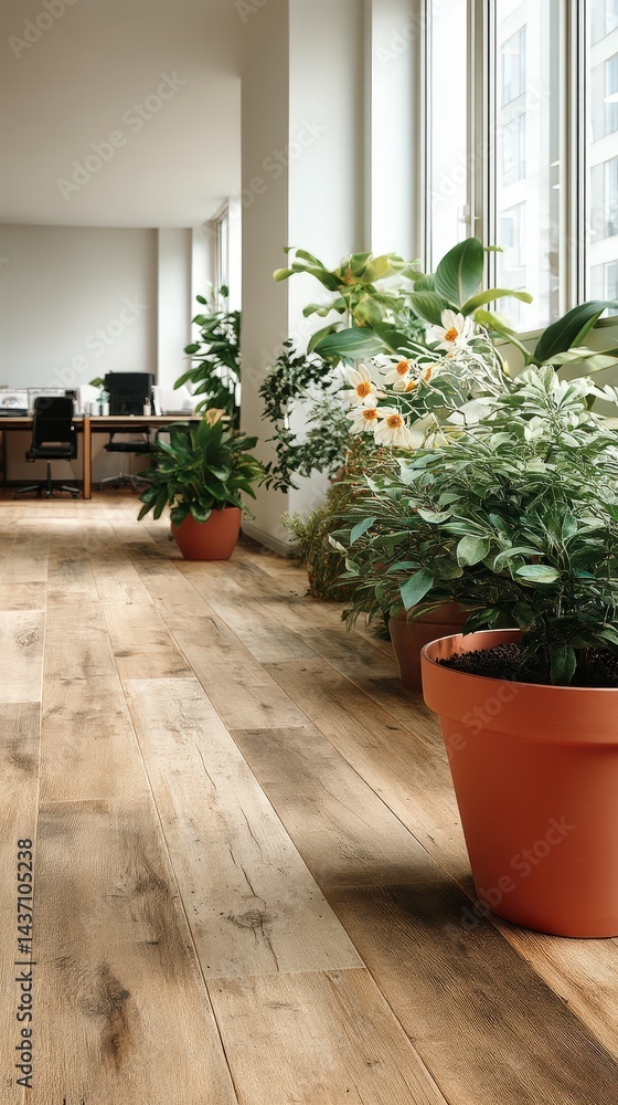 Modern Office Interior Design Plants Wood Floor Minimalist Decor Modern Office Interior Design Plants Wood Floor Minimalist Decor