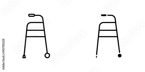 Walker flat simple vector icons illustration set.