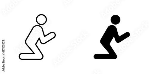 Person Praying flat simple vector icons illustration set.