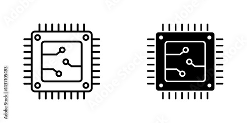 Microchip flat simple vector icons illustration set.