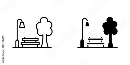 park flat simple vector icons illustration set.