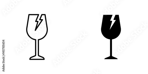 Box fragile flat simple vector icons illustration set.