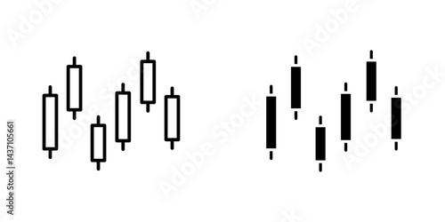 Chart candlestick flat simple vector icons illustration set.