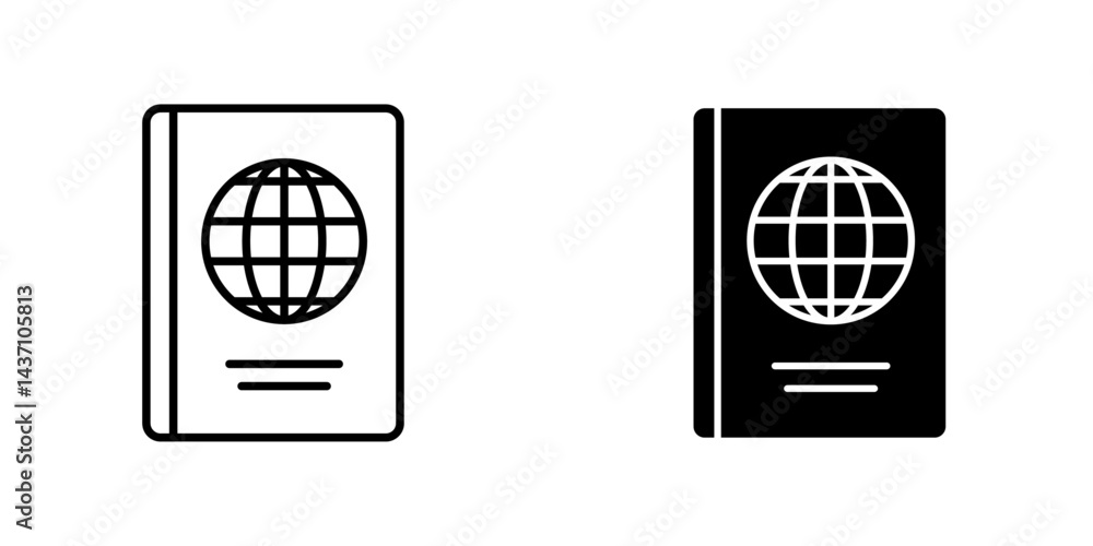 Passport flat simple vector icons illustration set. Passport flat simple vector icons illustration set.