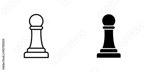 Chess pawn flat simple vector icons illustration set.