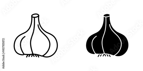 Garlic flat simple vector icons illustration set.