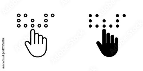 Braille flat simple vector icons illustration set.