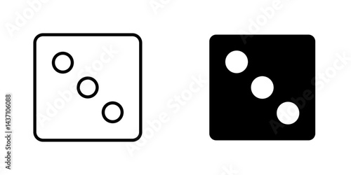 Dice three flat simple vector icons illustration set.