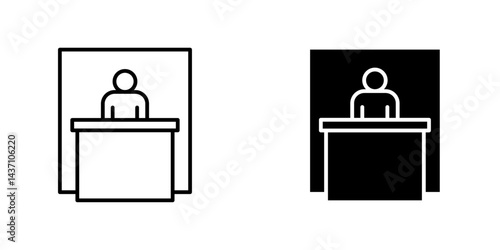 Exhibitor flat simple vector icons illustration set.