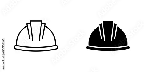 Hard hat flat simple vector icons illustration set.