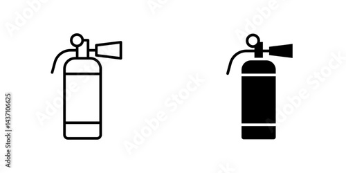 Fire extinguisher flat simple vector icons illustration set.