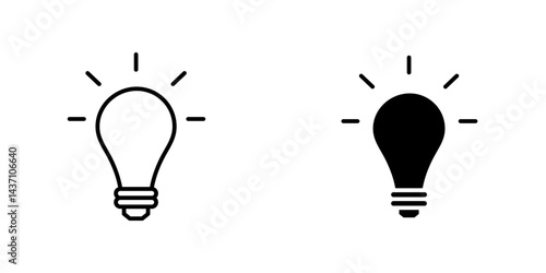 Lightbulb flat simple vector icons illustration set.