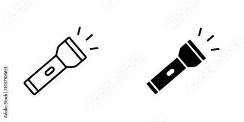 Flashlight flat simple vector icons illustration set.