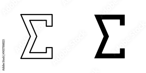 Sigma flat simple vector icons illustration set.