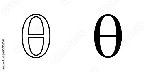 Theta flat simple vector icons illustration set.
