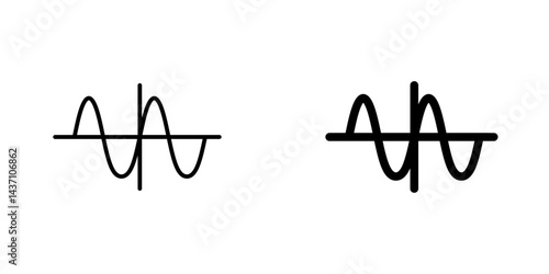 Wave sine flat simple vector icons illustration set.
