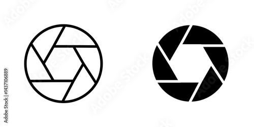 Aperture flat simple vector icons illustration set.