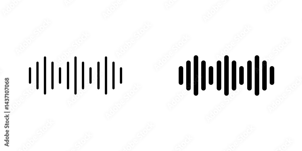 Waveform flat simple vector icons illustration set. Waveform flat simple vector icons illustration set.