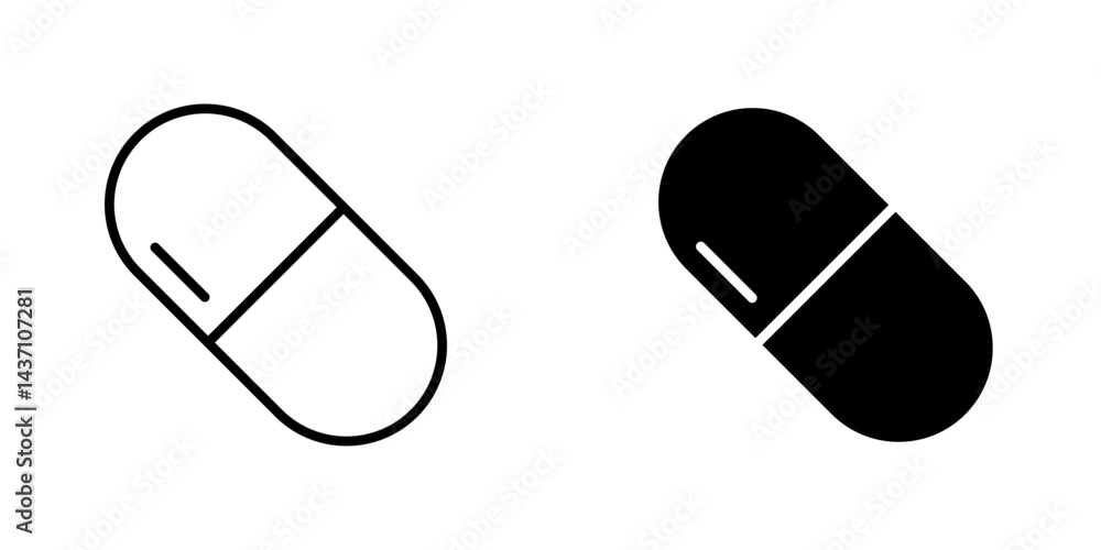 Capsules flat simple vector icons illustration set. Capsules flat simple vector icons illustration set.