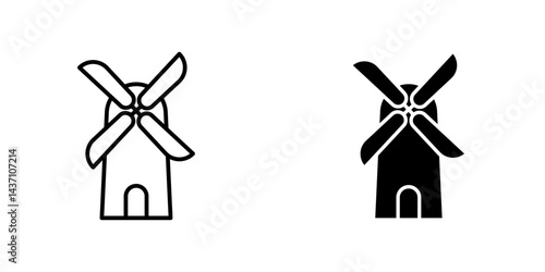 Mill sign flat simple vector icons illustration set.