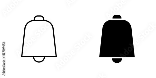 Cowbell flat simple vector icons illustration set.