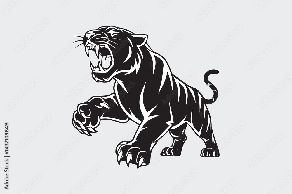 roaring tiger illustration vector roaring tiger illustration vector