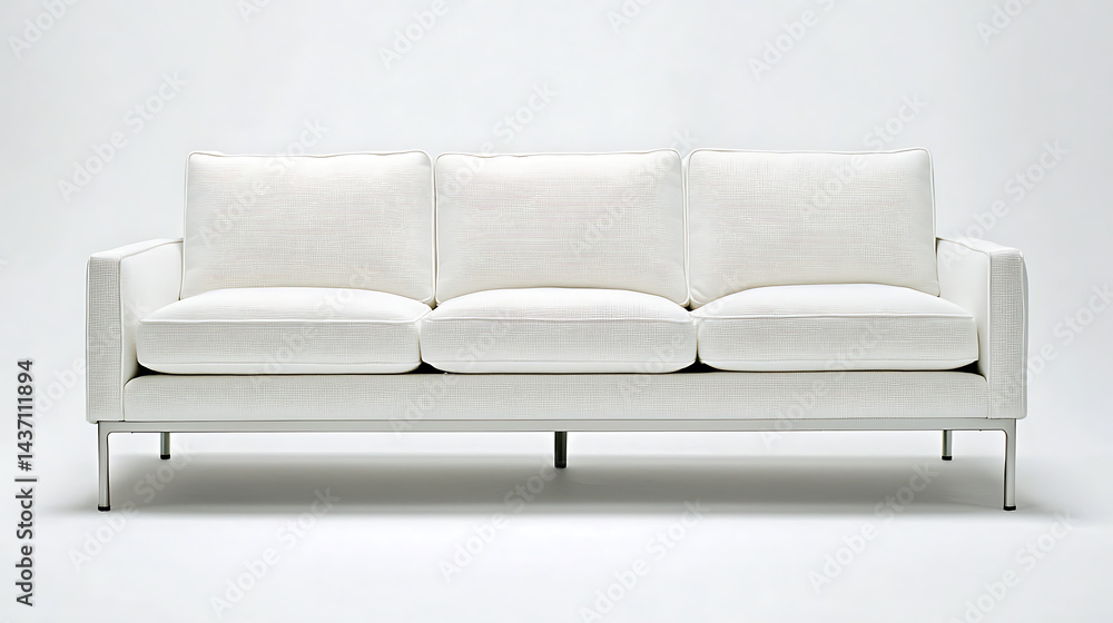 Obraz premium A white couch with three white pillows and a white blanket