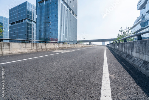 Wallpaper Mural modern business office buildings with empty road,empty concrete square floor	
 Torontodigital.ca