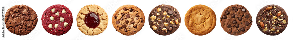 Fototapeta premium PNG Assorted gourmet cookies delicious, element set on transparent background