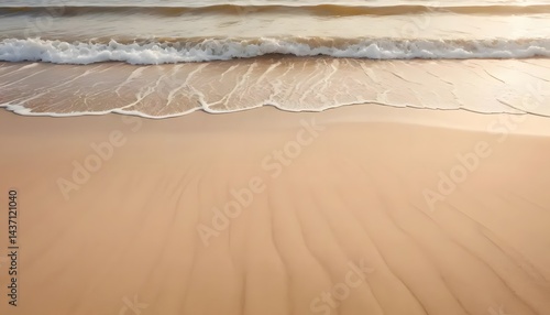 Serene Beach Scene Gentle Waves on Sandy Shore Tranquil Coastal View