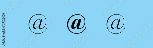 @ sign. At or Address sign icon symbol @ button. Vector illustration
