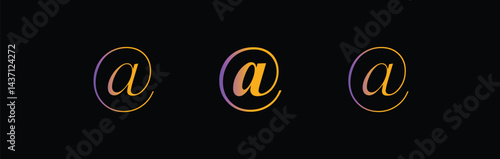 @ sign. At or Address sign icon symbol @ button. Vector illustration