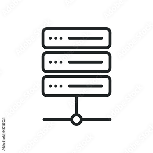 Server thin line icons. Editable stroke and Perfect pixel on transparent background