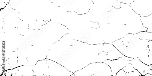 High-Resolution Vector Texture of Dry Cracked Earth with Transparent Background – Grunge Distressed Overlay Featuring Natural Split Lines and Soil Fractures	
