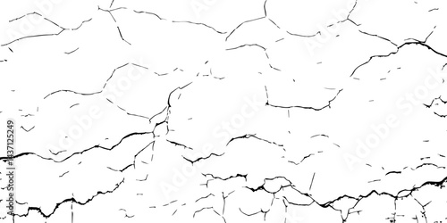 High-Resolution Vector Texture of Dry Cracked Earth with Transparent Background – Grunge Distressed Overlay Featuring Natural Split Lines and Soil Fractures	
