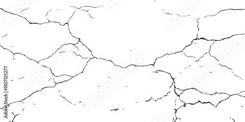 High-Resolution Vector Texture of Dry Cracked Earth with Transparent Background – Grunge Distressed Overlay Featuring Natural Split Lines and Soil Fractures	
