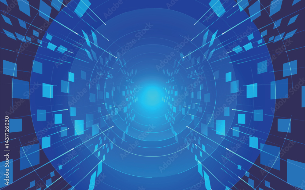Obraz premium Blue Technology Future Light Scene